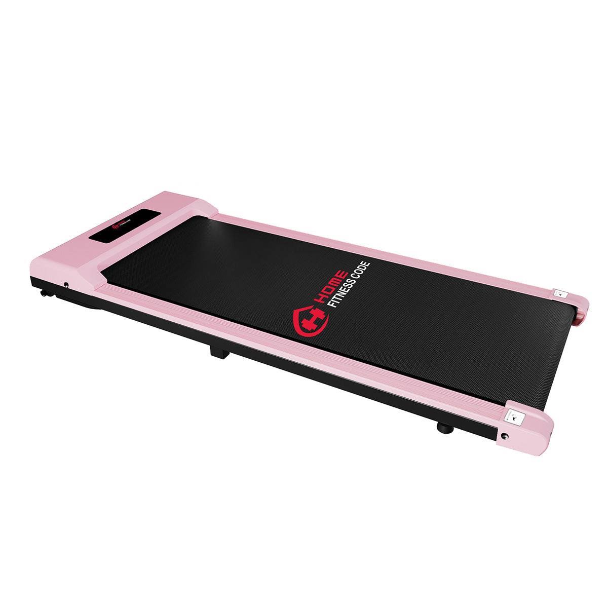 Pink Space-Saving Treadmill: Remote Control, LCD Monitor, 110kg Capacity - Top Rated