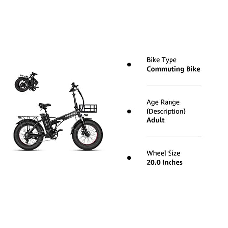 Heybike Mars Electric Bike Foldable 20" x 4.0 Fat Tire Electric Bicycle with 500W Motor