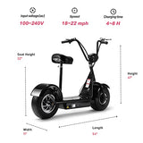 Fatboy 800w Rear Hub Motor Electric Scooter with Seat and 15" Pneumatic Tires