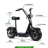 Fatboy 800w Rear Hub Motor Electric Scooter with Seat and 15" Pneumatic Tires