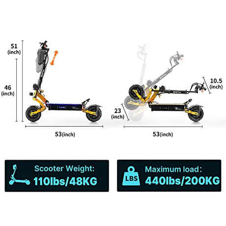 Yume X11 Electric Scooter C-Shaped Absorber 30AH Li Battery 60V 6000W Dual Motors up to 50 MPH