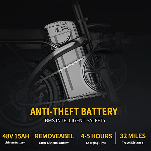 EBKAROCY Ebikes for Adults, 400W Motor 22MPH Max Speed, 14” Tire