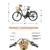 NAKTO Electric Bike Electric City Bike 350W Ebike 26'' Electric Bicycle