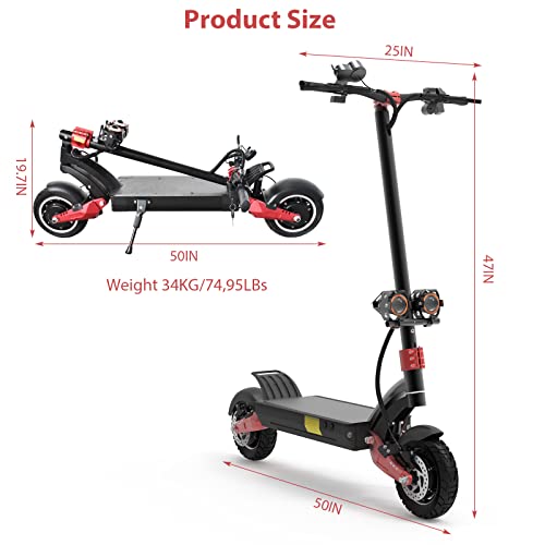 [US Warehouse] Electric Scooter for Adults, Max Speed 43.5Mph
