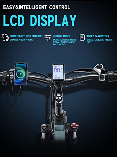 Folding Ebikes for Adults Full Suspension 1000W Motor 48V 14AH Removable Battery