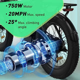 HITWAY Electric Bike for Adults, 20" x 4.0 Fat Tire with 750W Motor