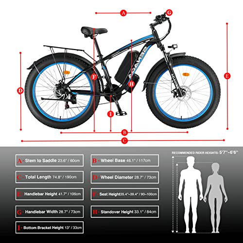 SENADA Electric Bike for Adults 48V 17.5Ah Fat Tire Electric Bikes