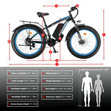 SENADA Electric Bike for Adults 48V 17.5Ah Fat Tire Electric Bikes