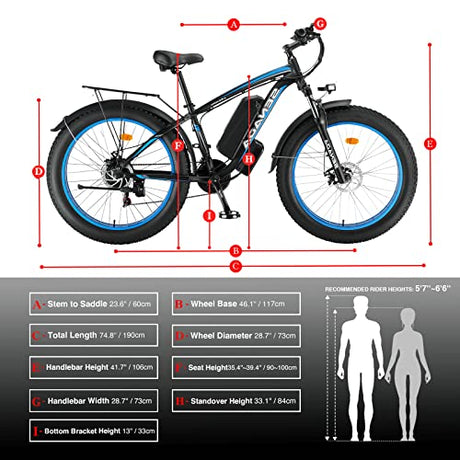 SENADA Electric Bike for Adults 48V 17.5Ah Fat Tire Electric Bikes