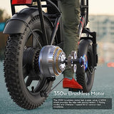 Gopina Electric Bike, 16" x 3.0 Fat Tire Electric Bike for Adults, 350W Folding Electric Bike