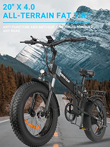 Folding Ebikes for Adults Full Suspension 1000W Motor 48V 14AH Removable Battery