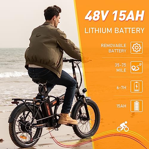 HITWAY Electric Bike for Adults, 20" x 4.0 Fat Tire with 750W Motor