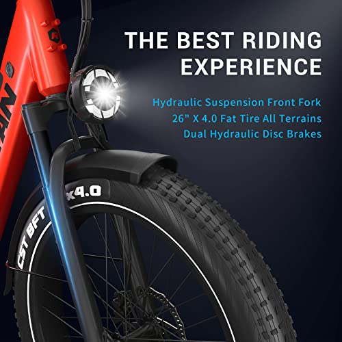 Rattan Pathfinder Electric Bike Adults,48V 15AH Removable Battery Ebike with 750W Motor