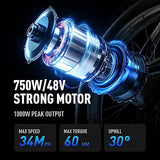 EXRBYKO Fat Tire Electric Bike for Adults 26" x 4", 750W 34MPH Electric Bicycle