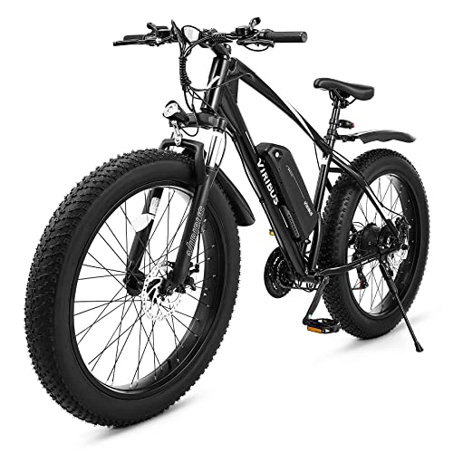 Viribus Electric Bike for Adults, 25mph 40+ Mile Range Fat Tire E Bike with Shimano 21 Speed