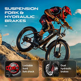 Electric Mountain Bike 26'' Dual Motor 1500W 48V 18A Ebike for Adult