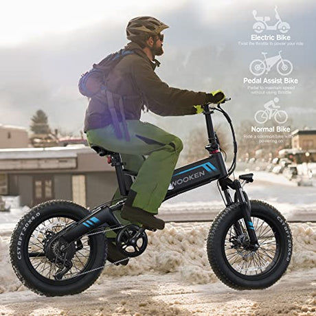 Electric Bike,20"x4" Electric Bike for Adults Fat Tire 500W 20MPH Ebike