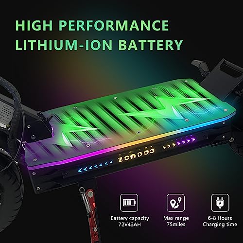 ZonDoo RoadHitter Electric Scooter Adults,Up to 70MPH 75 Miles Range