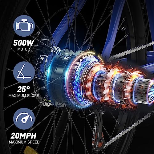 HITWAY Electric Bike for Adults, 26" E Bike 500W Removable Electric Bike