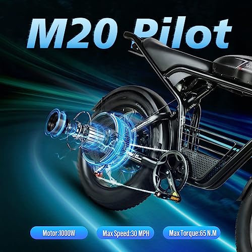 SAMEBIKE 1000W Electric Bike 48V 16Ah Battery Up to 30 MPH & 62 Miles Electric Dirt Bike