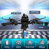 Vivi M026TGB Electric Bike 26" Electric Bike for Adults, Folding Electric Mountain Bike with 500W MotorShock Absorber