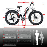 SENADA Electric Bike for Adults, 26" x 4.0 Fat Tire Electric Bikes