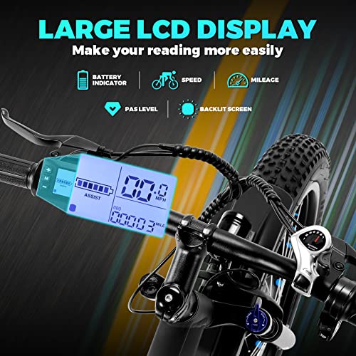 Speedrid Electric Bike 48V 500W Fat Tire Electric Bike Snow Bike 26" 4.0, 48V 10.4Ah