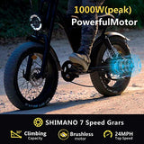 Aizepa Electric Bike for Adults,1000W Electric Motorcycle Dirt Bike,20" x4.0 Fat Tire