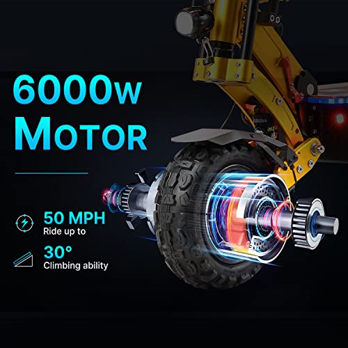 Yume X11 Electric Scooter C-Shaped Absorber 30AH Li Battery 60V 6000W Dual Motors up to 50 MPH