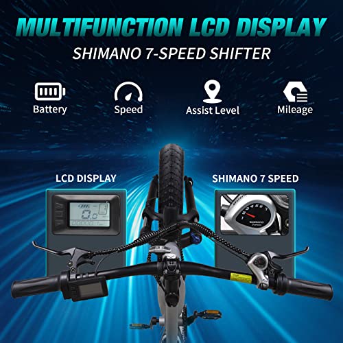 PEXMOR Electric Bike for Adults, 750W Ebike Electric Bicycle for Adults 48V 14AH Removable LG Battery