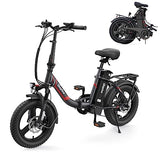 Gopina Electric Bike, 16" x 3.0 Fat Tire Electric Bike for Adults, 350W Folding Electric Bike