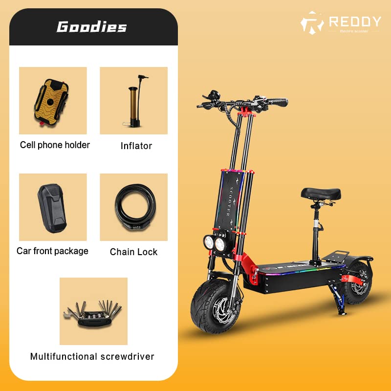 REDDYDY Electric Scooter, Max Speed 60MPH,Total Power 8000W