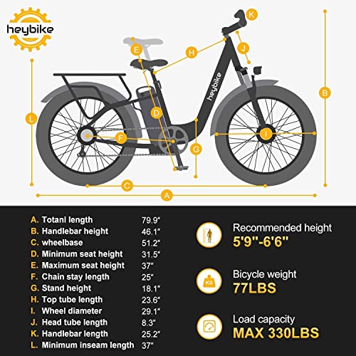 Heybike Explore Electric Bike for Adults 48V 20AH Removable Massive Battery