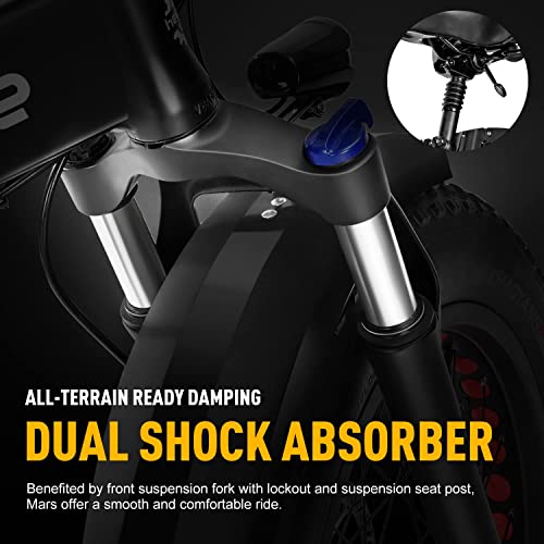 Heybike Mars Electric Bike Foldable 20" x 4.0 Fat Tire Electric Bicycle with 500W Motor