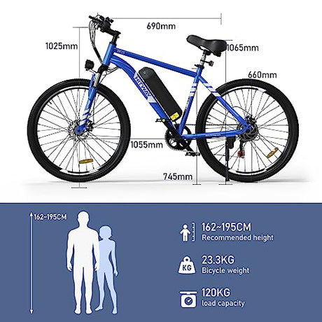 HITWAY Electric Bike for Adults, 26" E Bike 500W Removable Electric Bike