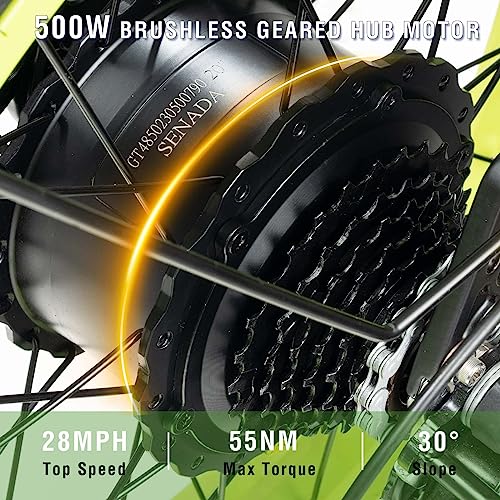 SENADA Folding Electric Bike for Adults, 28MPH 62Miles Range