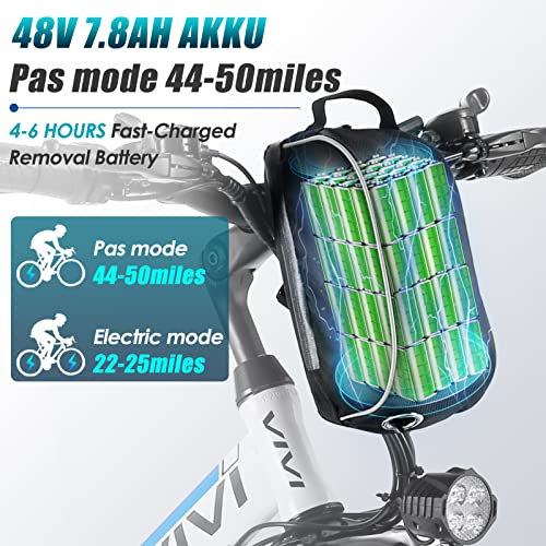 Vivi M026TGB Electric Bike 26" Electric Bike for Adults, Folding Electric Mountain Bike with 500W MotorShock Absorber