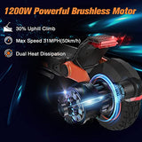 Electric Scooter, Kugookirin G3 Electric Scooter for Adults Powerful 1200W Motor Up to 31 mph