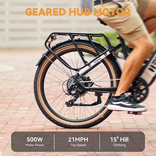 Heybike Cityrun Electric Bike, 500W City Cruiser Ebike, 48V 15Ah Removable Battery