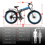 SENADA Folding Fat Tire Electric Bike for Adults, 1000W Electric Bicycle 30MPH 48V 14Ah Battery Travel Portable Folding Ebike