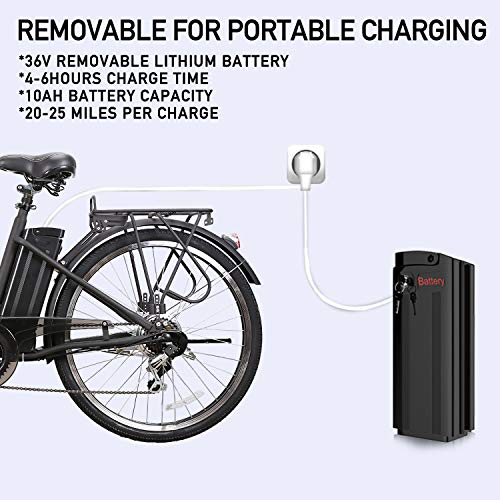 NAKTO Electric Bike Electric City Bike 350W Ebike 26'' Electric Bicycle