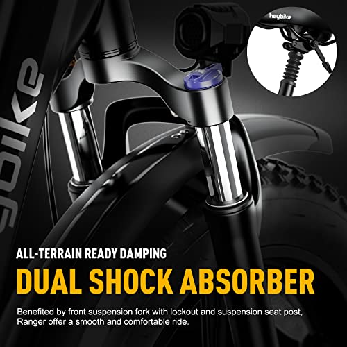 Heybike Ranger Electric Bike for Adults 500W Foldable Ebike with 48V 15Ah Removable Battery