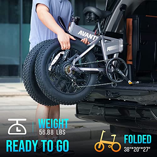 AVANTREK Cybertrack 200 Electric Bike Foldable 20"x4" Fat Tire Electric Bicycle