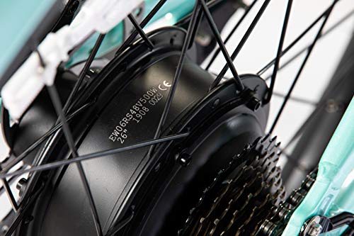 Soumye 48V500W13Ah 26" Step-Thru Beach Cruiser Electric E-Bike