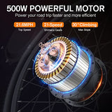 TotGuard Electric Bike, 27.5" Electric Bike for Adults 500W Ebike 21.6MPH Adult Electric Bicycles Electric Mountain Bike