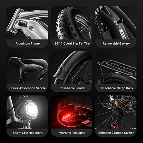 Electric Mountain Bike 26'' Dual Motor 1500W 48V 18A Ebike for Adult