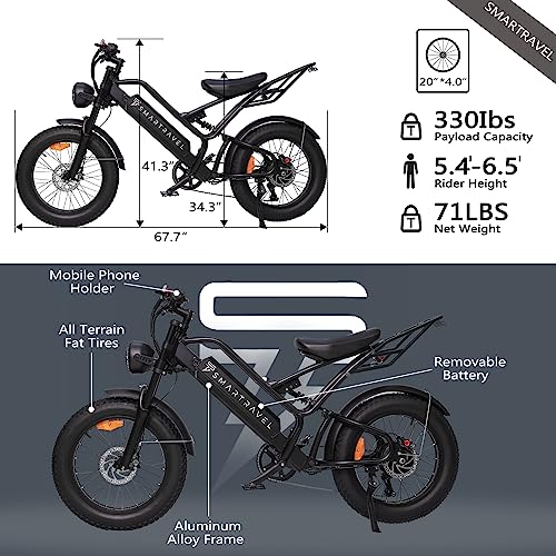SMARTRAVEL DK400 Electric Bike Ebike with 1200W Motor