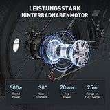 Viribus Electric Bike for Adults, 25mph 40+ Mile Range Fat Tire E Bike with Shimano 21 Speed