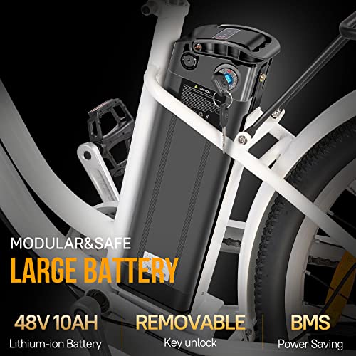 GELEISEN Electric Bikes for Adults, 500W Electric City Cruiser 28Mph