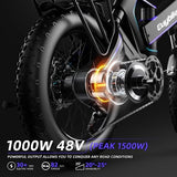 EUY Electric Bike for Adults,Unibody Magnesium Alloy 1000W Motor 48V